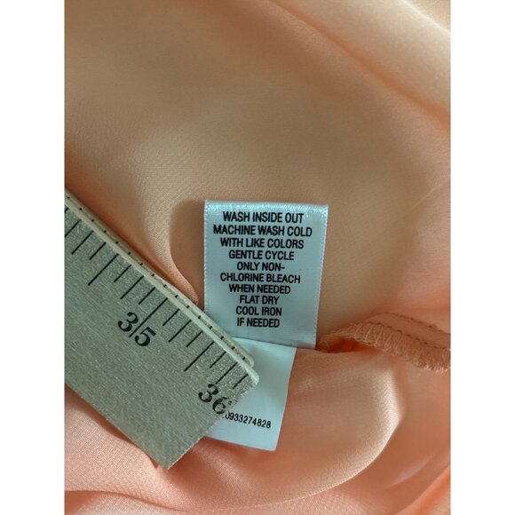 Candie's Shirt Womens Medium Peach Sheer Lace Button Up 3/4 Sleeve Blouse Top - Picture 5 of 8